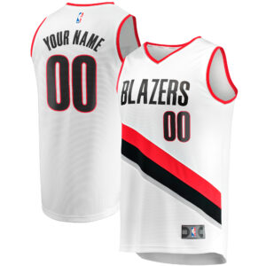 Youth Fanatics  White Portland Trail Blazers Fast Break Replica Custom Jersey - Association Edition
