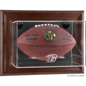 Baltimore Ravens Brown Framed Wall-Mountable Football Display Case