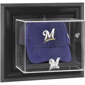 Milwaukee Brewers Black Framed Wall-Mounted Logo Cap Display Case