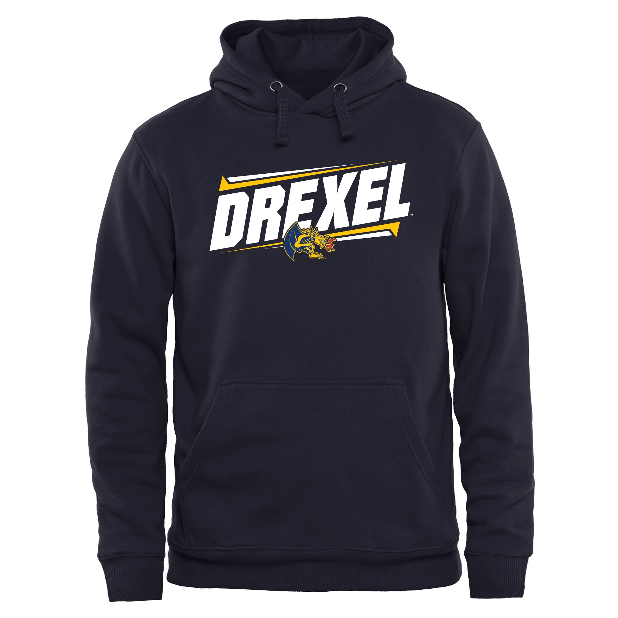Men's Navy Drexel Dragons Double Bar Pullover Hoodie - Image 2