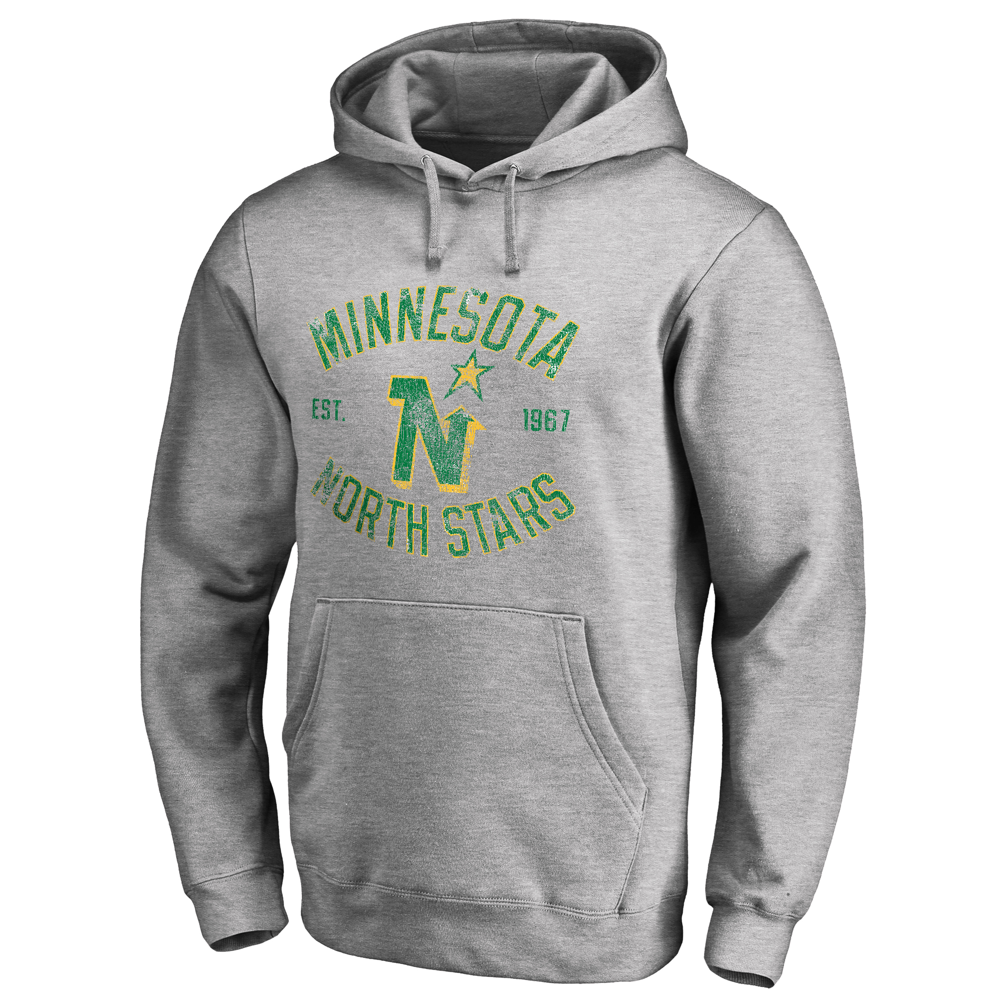 Men's Ash Minnesota North Stars Heritage Pullover Hoodie - Image 3