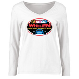 Women's White NASCAR Whelen Southern Modified Tour Logo Long Sleeve T-Shirt