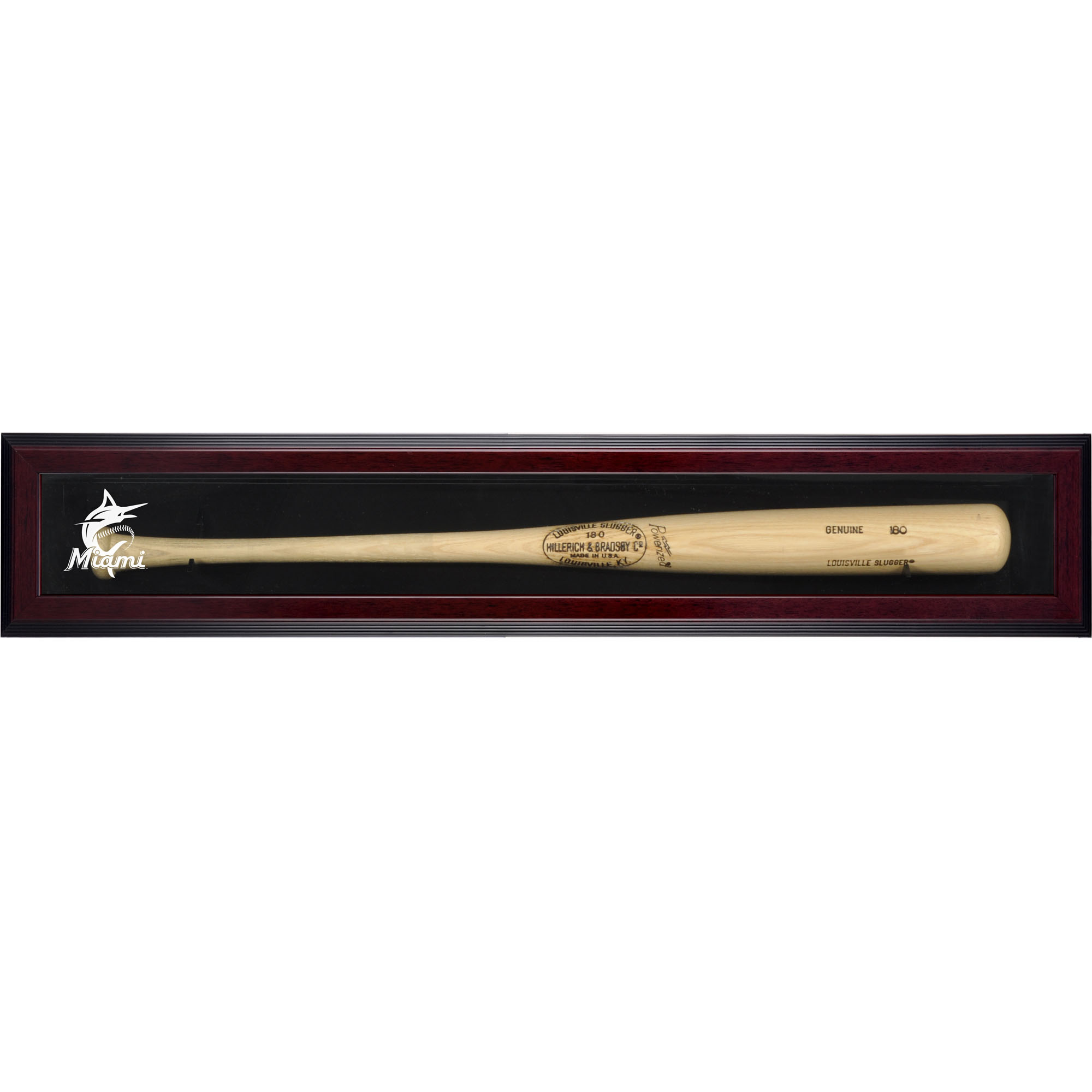 Miami Marlins Framed 2019 Logo Single Bat Display Case