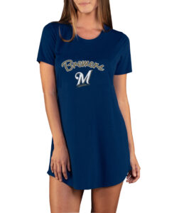 Women's Concepts Sport Navy Milwaukee Brewers Marathon Knit Nightshirt