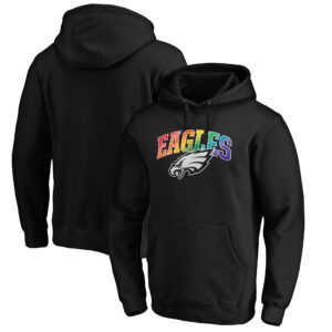 Men's Black Philadelphia Eagles Pride Logo Pullover Hoodie