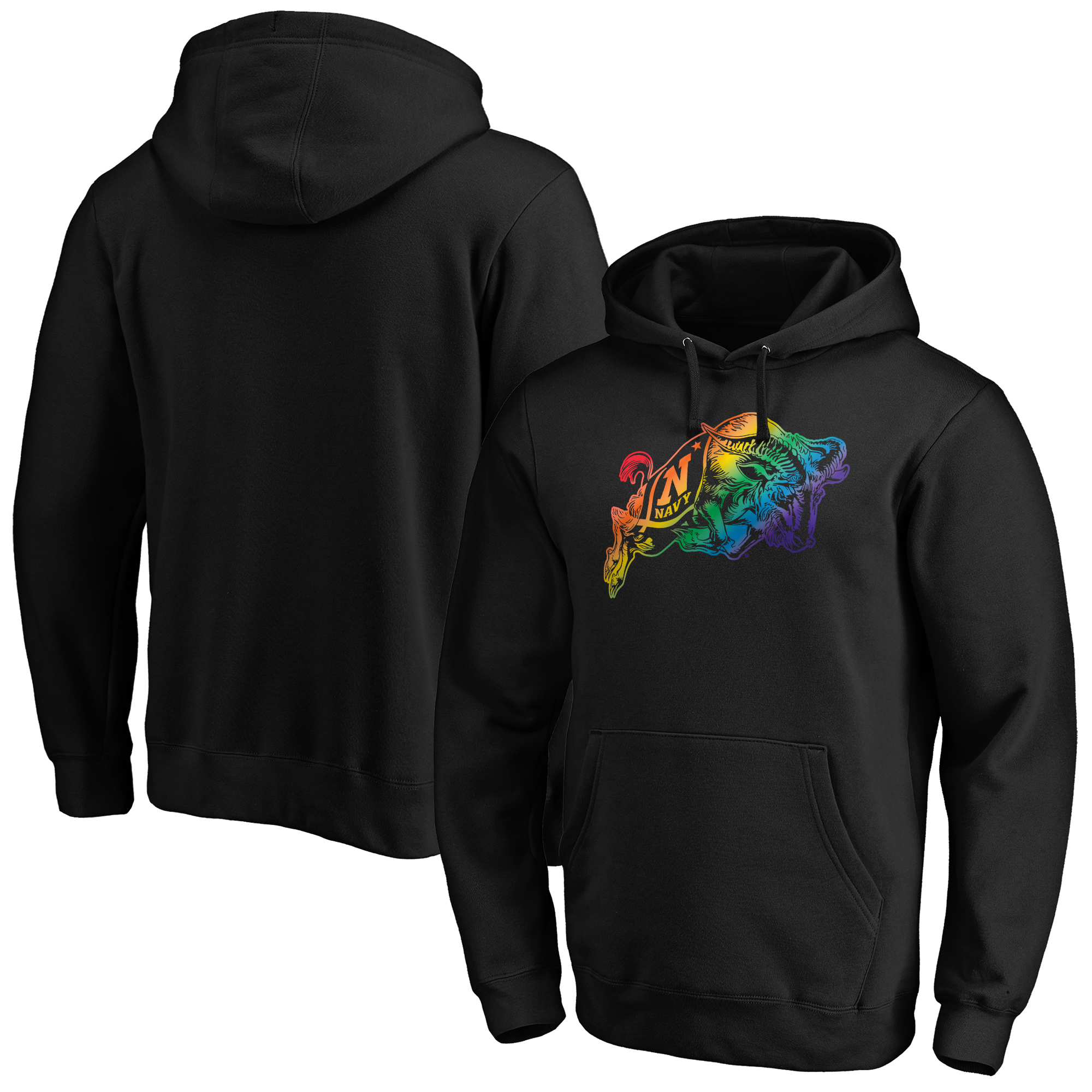 Men's Black Navy Midshipmen Team Pride Logo Pullover Hoodie