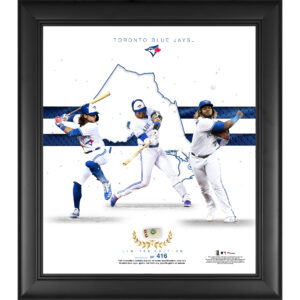 Toronto Blue Jays Framed 15" x 17" Franchise Foundations Collage with a Piece of Game Used Baseball - Limited Edition of 416