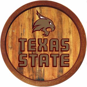 Texas State Bobcats 21'' x 21'' Color Logo Faux Barrel Top Sign