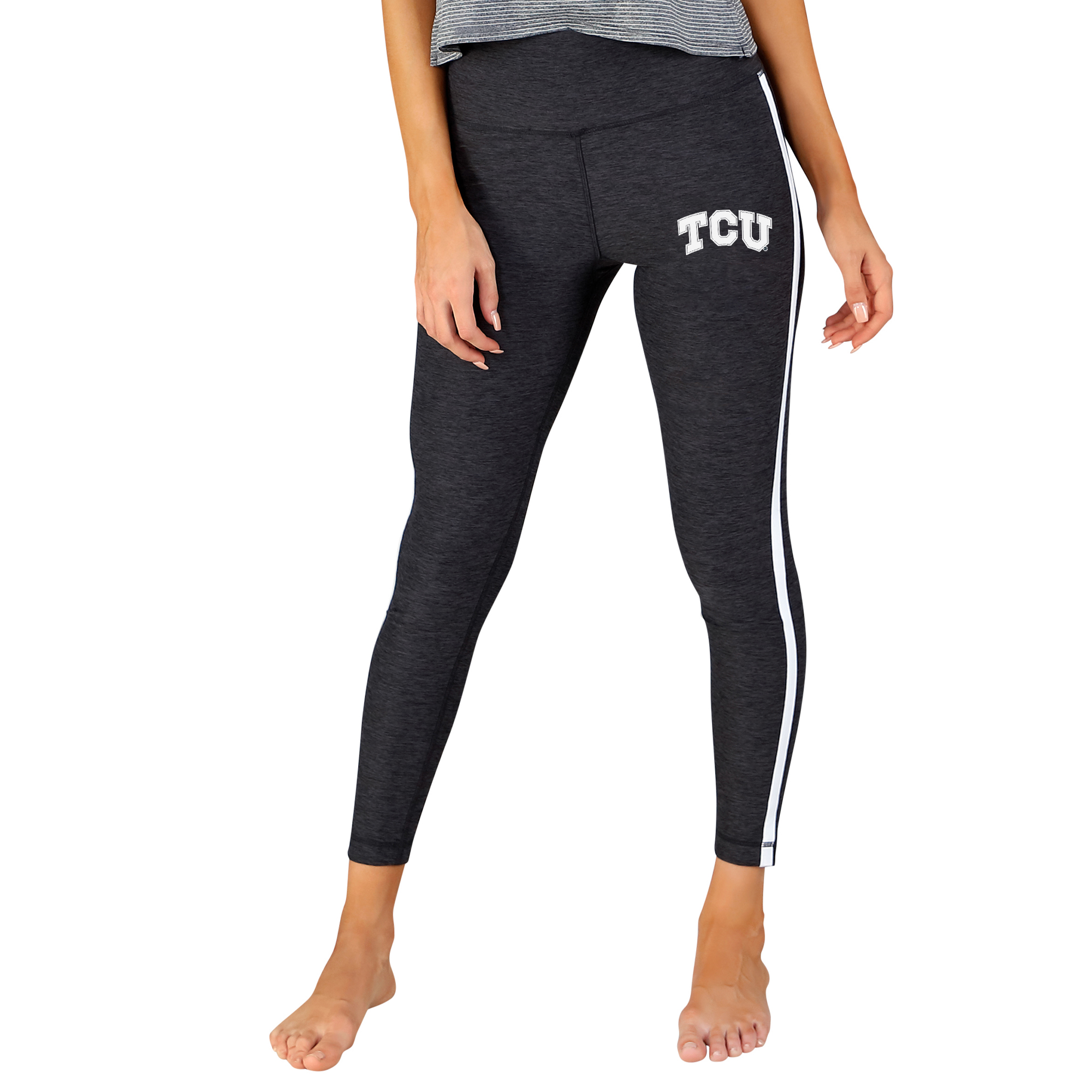 Women's Concepts Sport Charcoal/White TCU Horned Frogs Centerline Knit Leggings