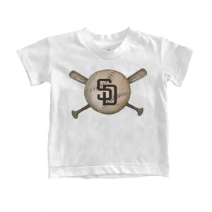 Youth Tiny Turnip White San Diego Padres Baseball Crossbats T-Shirt