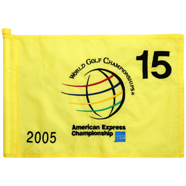 PGA TOUR Event-Used #15 Yellow Pin Flag from The American Express Championship on October 6th to 9th 2005