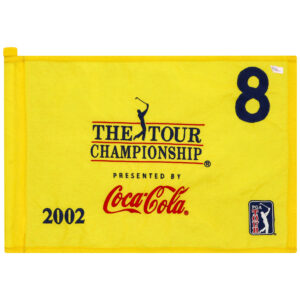PGA TOUR Event-Used #8 Yellow Pin Flag from THE TOUR Championship on Oct. 31st to Nov. 3rd 2002