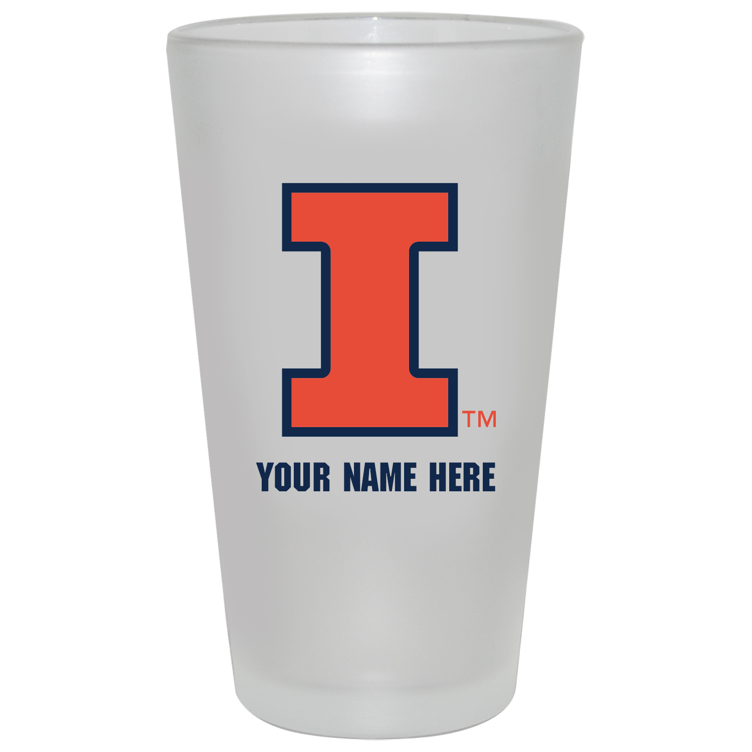 Illinois Fighting Illini 16oz. Frosted Personalized Pint Glass