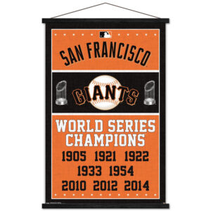 San Francisco Giants 8-Time World Series Champions 24'' x 34.75'' Magnetic Framed Poster