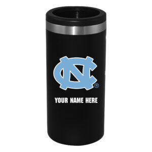 Black North Carolina Tar Heels 12oz. Personalized Slim Can Holder