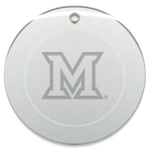 Miami University RedHawks 3'' Glass Round Ornament
