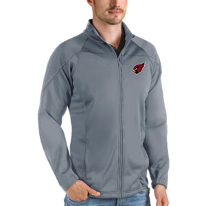Men's Antigua Steel Arizona Cardinals Links Full-Zip Golf Jacket