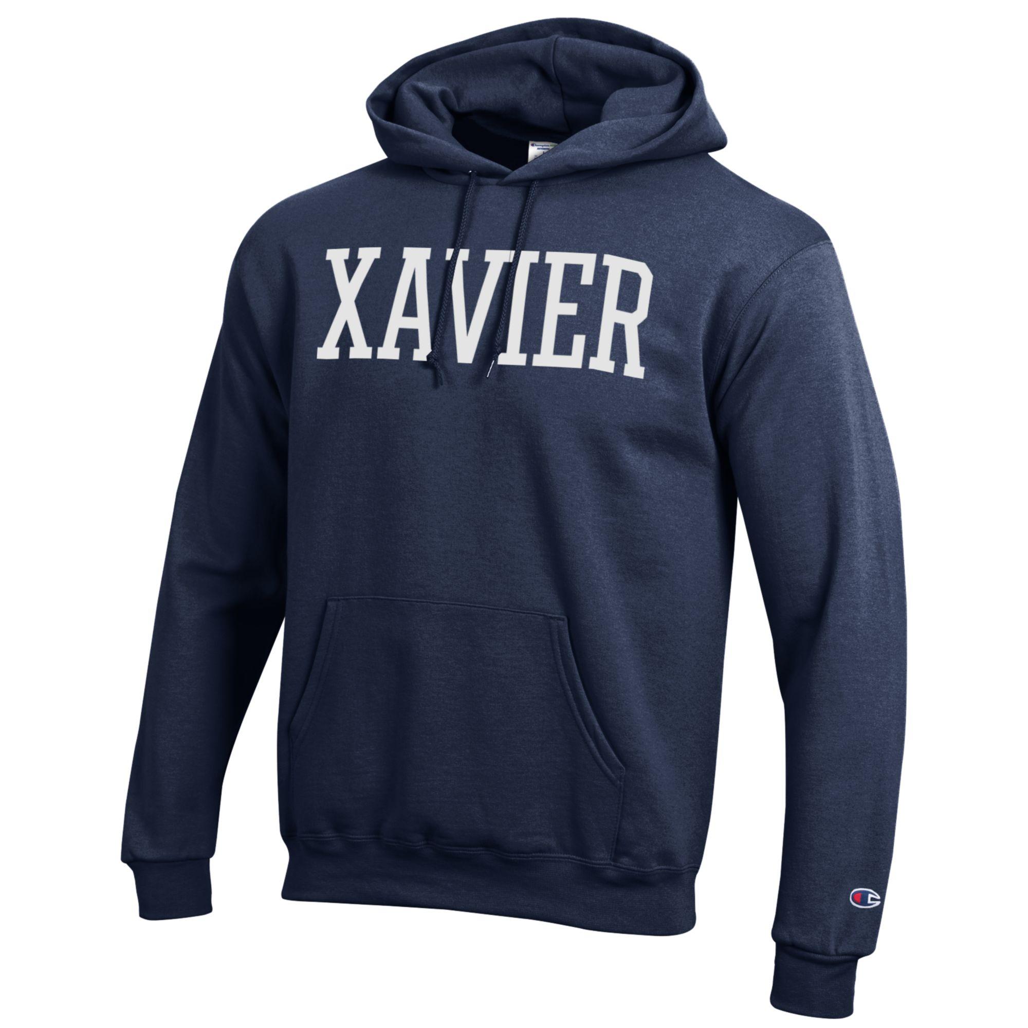 Men's Champion Navy Xavier Musketeers Eco Powerblend Pullover Hoodie - Image 6