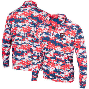 Men's Red Washington Nationals Digital Camo Performance Quarter-Zip Pullover Jacket
