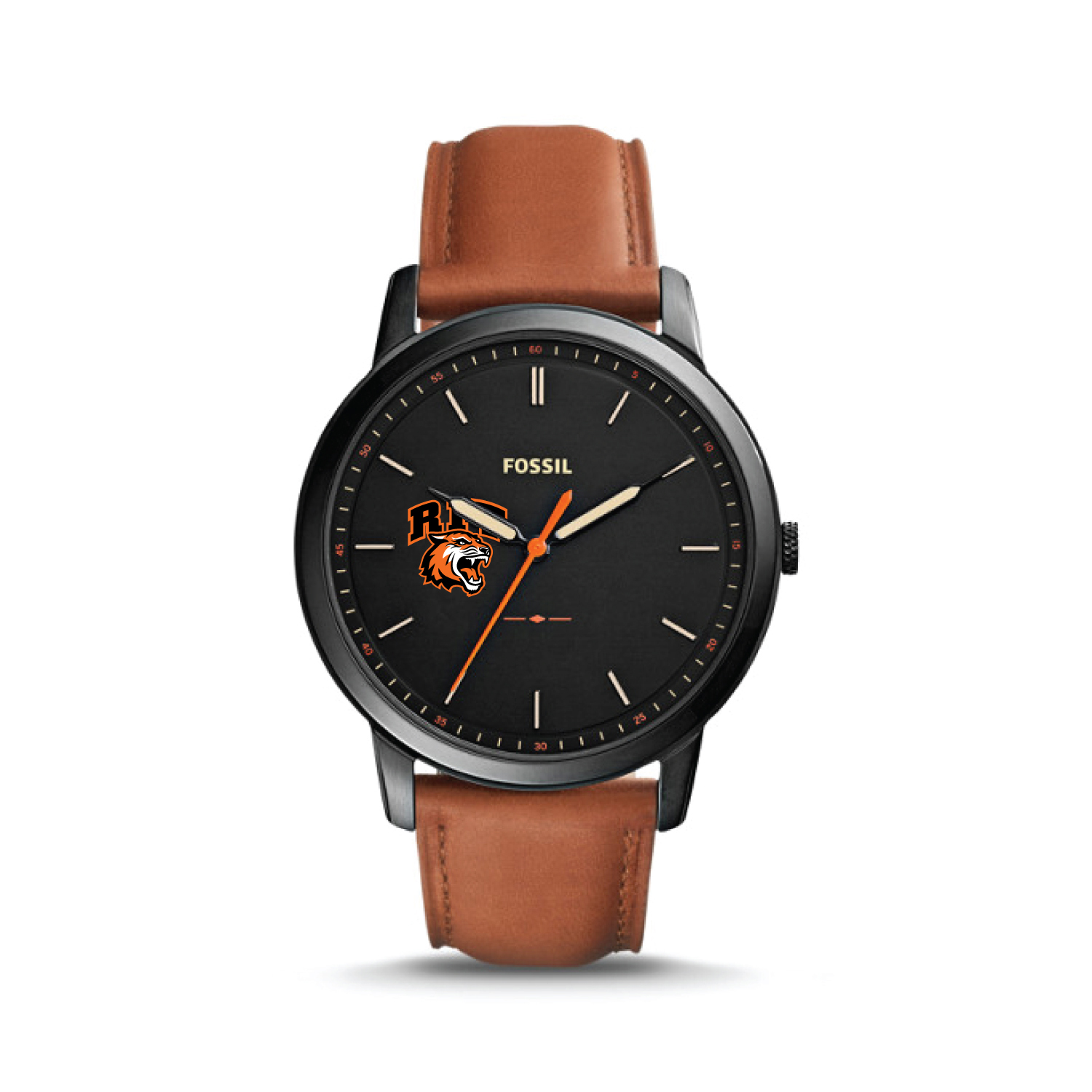 Fossil Rochester Institute of Technology Tigers The Minimalist Slim Light Brown Leather Watch