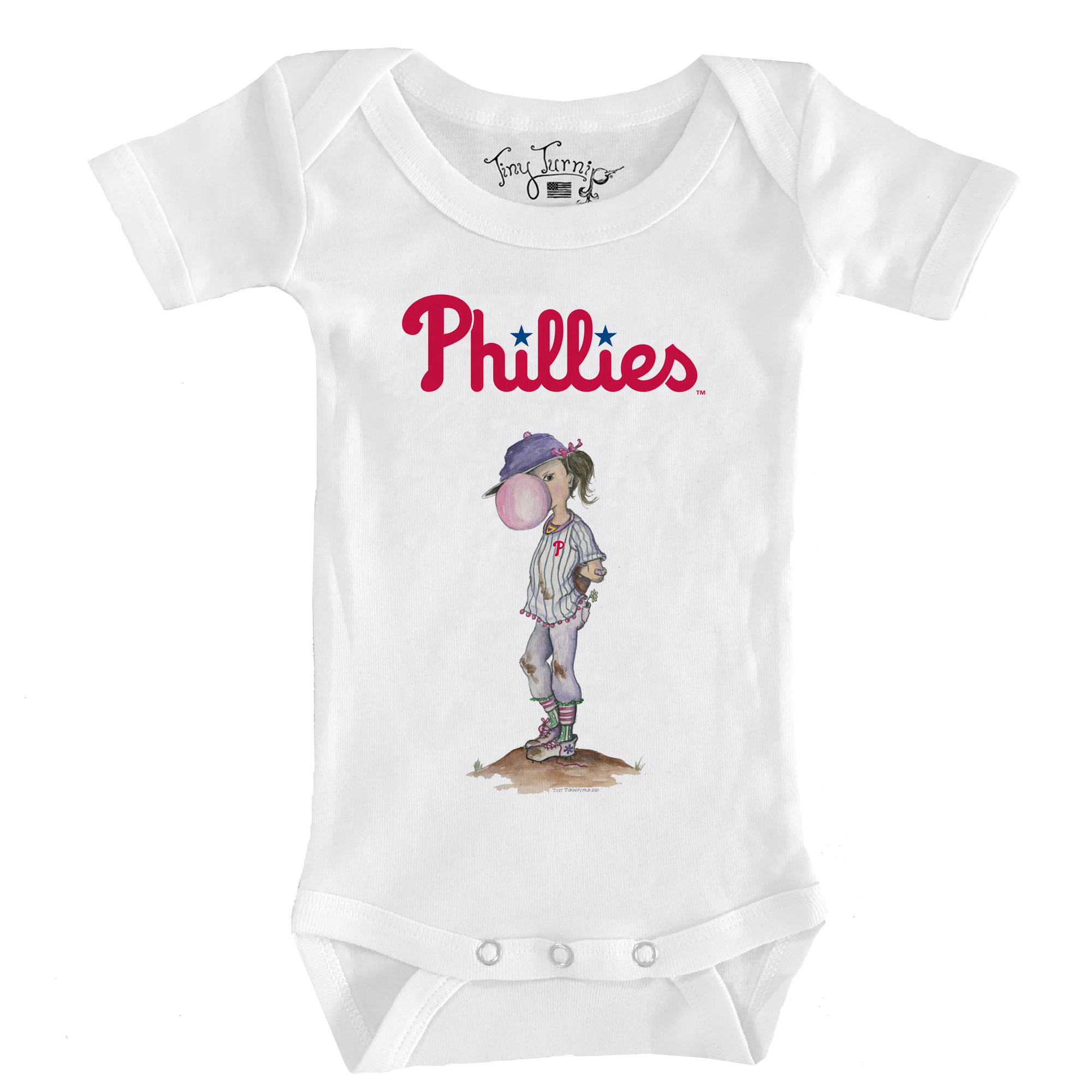 Infant Tiny Turnip White Philadelphia Phillies Bubbles Bodysuit