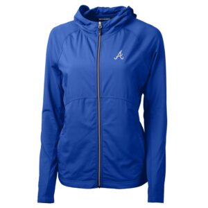 Women's Cutter & Buck Blue Atlanta Braves Adapt Eco Knit Full-Zip Jacket