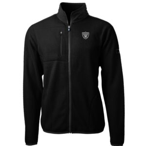 Men's Cutter & Buck Black Las Vegas Raiders Big & Tall Cascade Eco Sherpa Fleece Full-Zip Jacket