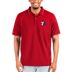Men's Antigua Red Philadelphia 76ers Big & Tall Affluent Polo