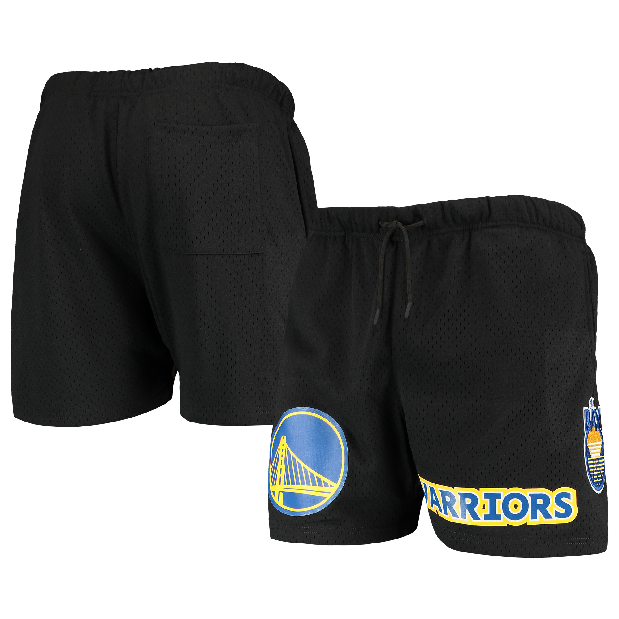Men's Pro Standard Black Golden State Warriors Mesh Capsule Shorts - Image 2
