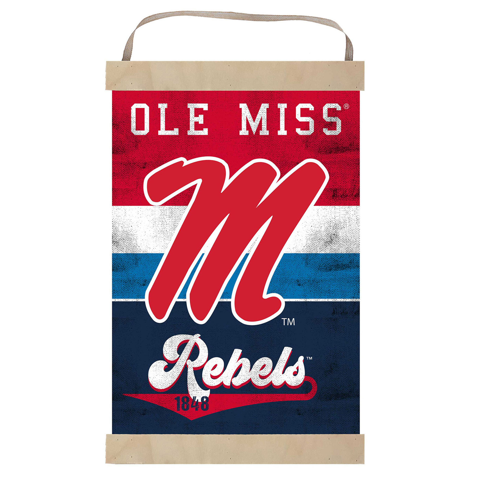 Ole Miss Rebels Retro Logo Banner Sign