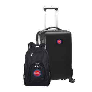 MOJO Black Detroit Pistons Personalized Deluxe 2-Piece Backpack & Carry-On Set