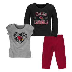 Girls Toddler Black/Cardinal/Heather Gray Arizona Cardinals 3-Piece Set