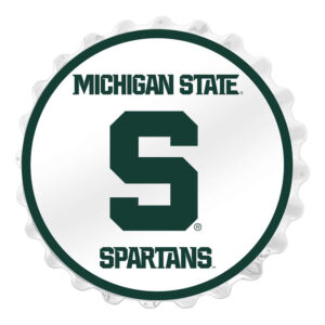 White Michigan State Spartans Block S Bottle Cap Wall Sign