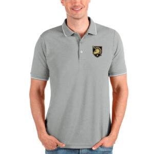 Men's Antigua Gray Army Black Knights Affluent Polo