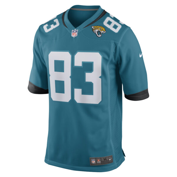 Men's Nike Jaylon Moore Teal Jacksonville Jaguars Game Player Jersey - Image 6