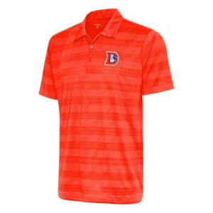 Men's Antigua Orange Denver Broncos Team Logo Throwback Compass Polo