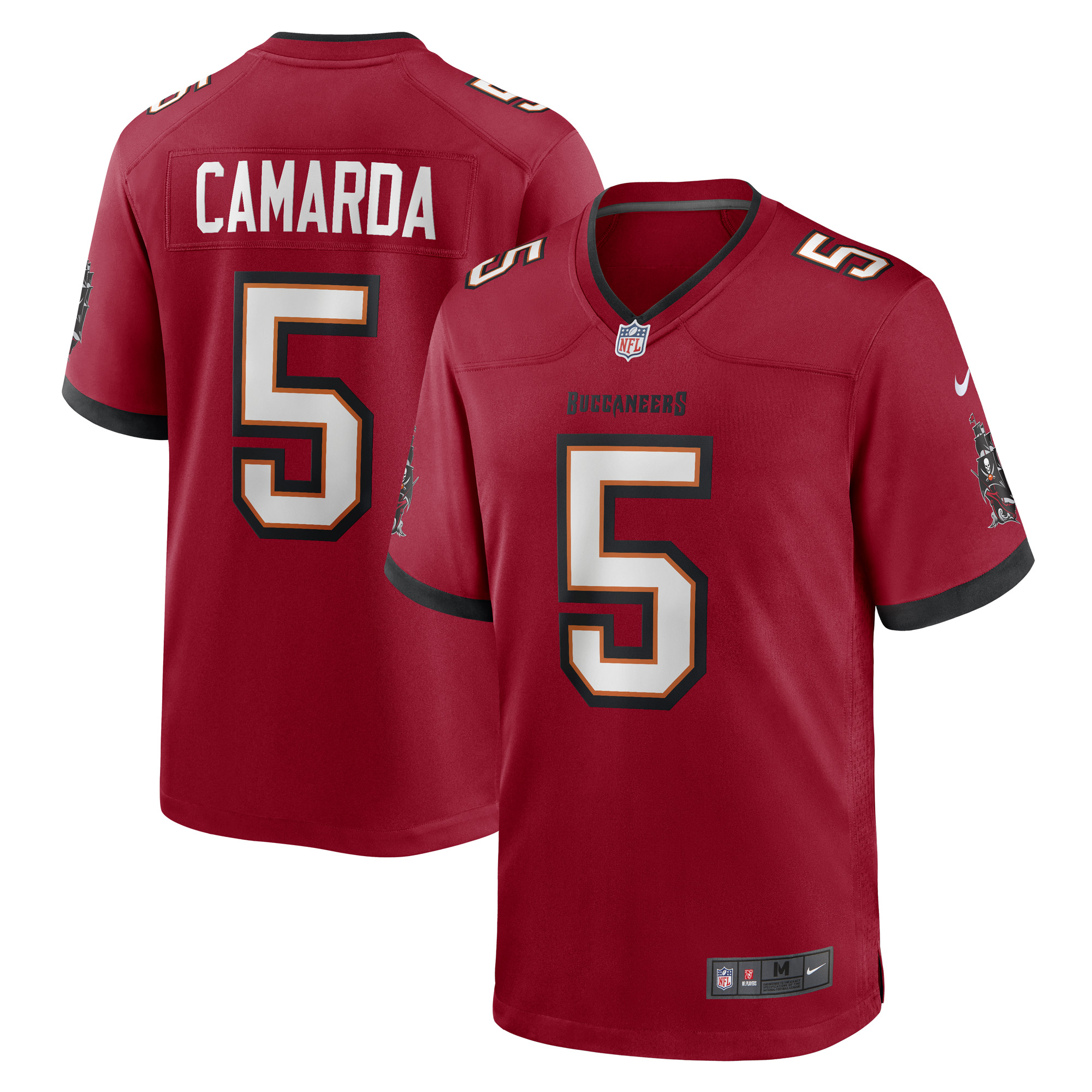 Men's Nike Jake Camarda Red Tampa Bay Buccaneers Game Player Jersey - Image 5