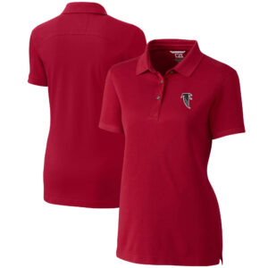 Women's Cutter & Buck Red Atlanta Falcons Throwback Logo Advantage Tri-Blend Pique Polo