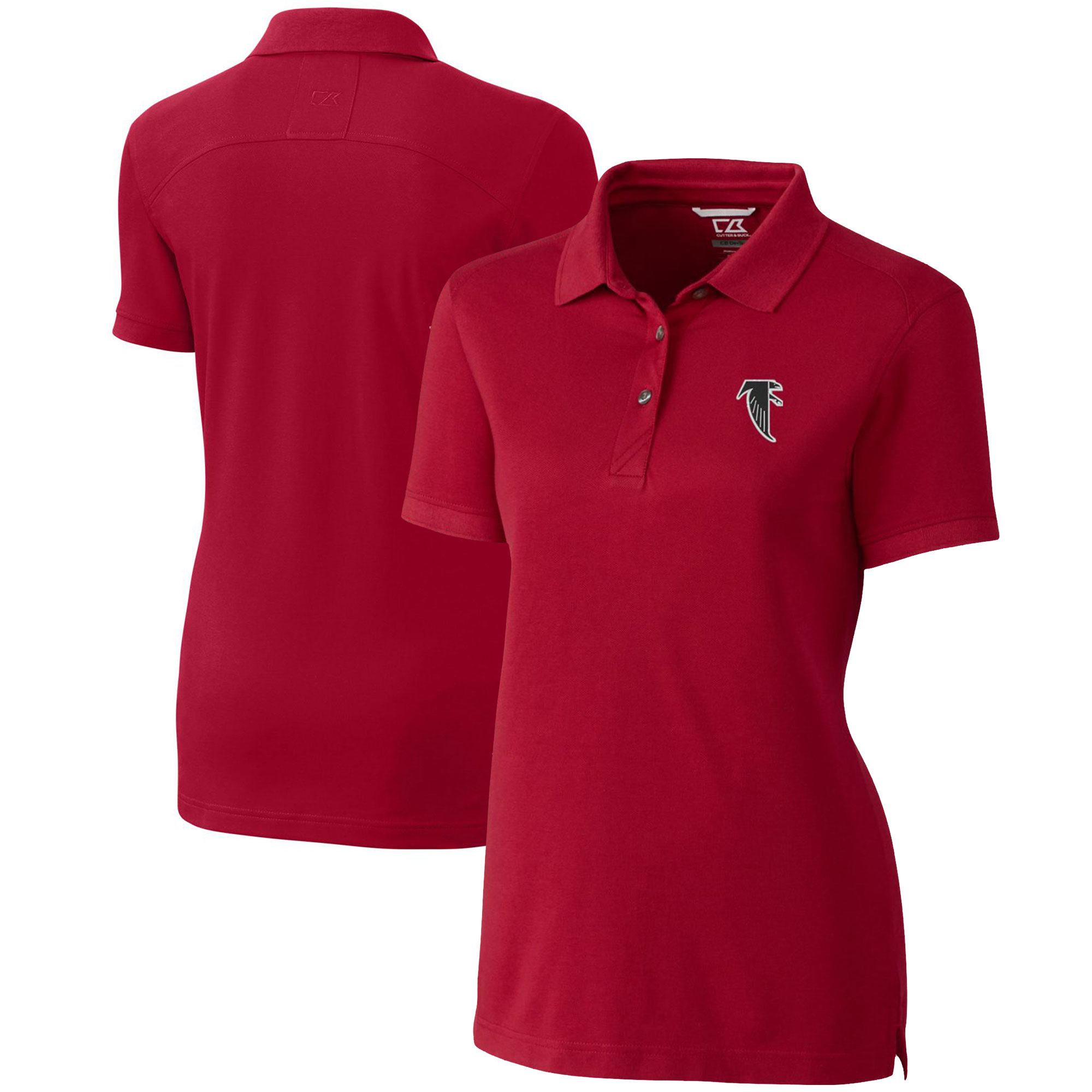 Women's Cutter & Buck Red Atlanta Falcons Throwback Logo Advantage Tri-Blend Pique Polo