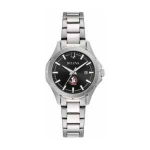 Women's Bulova Black Florida State Seminoles Stainless Steel Sport Classic Watch