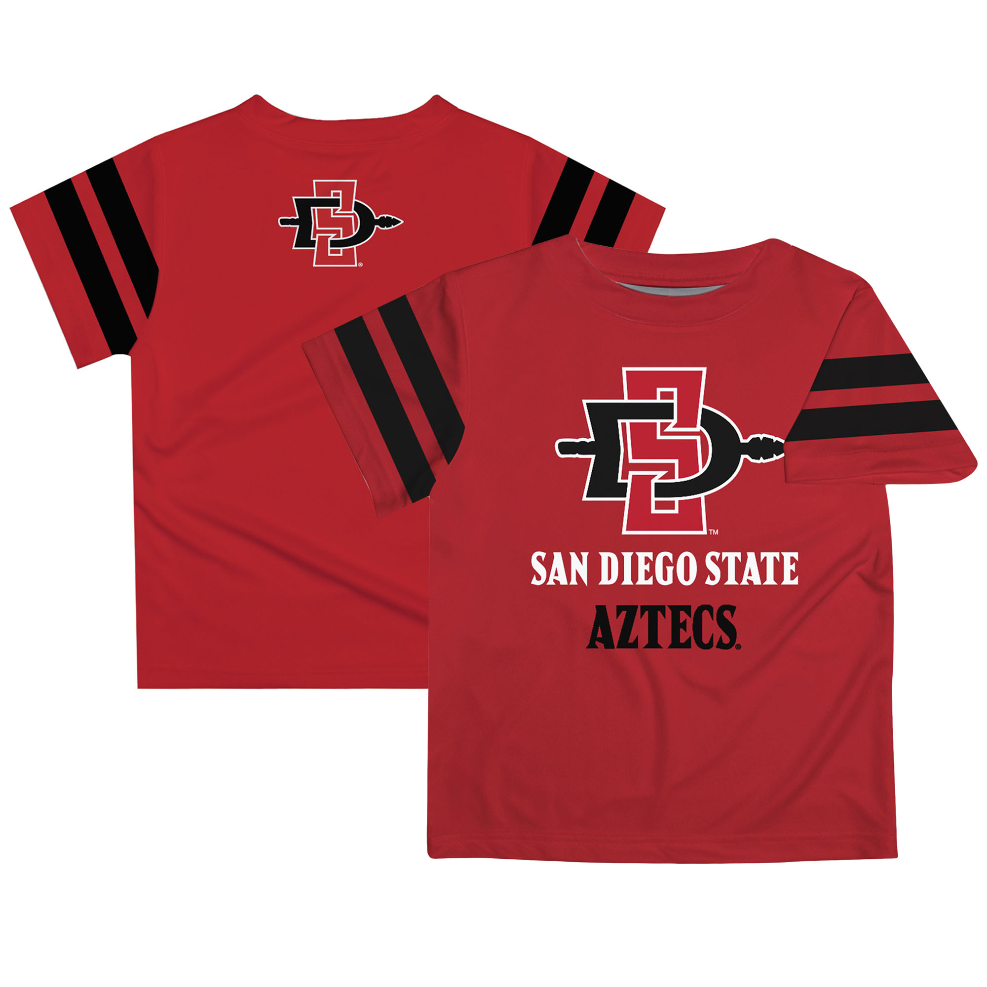 Youth Cardinal San Diego State Aztecs Stripes T-Shirt