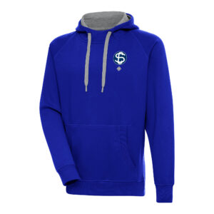 Men's Antigua Royal Santa Clara Leopardos Victory Pullover Hoodie