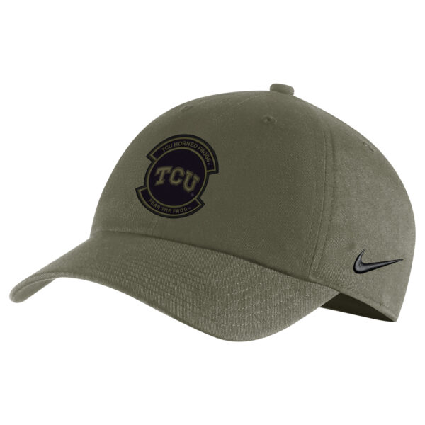 Men's Nike Olive TCU Horned Frogs Military Pack Heritage86 Adjustable Hat - Image 2