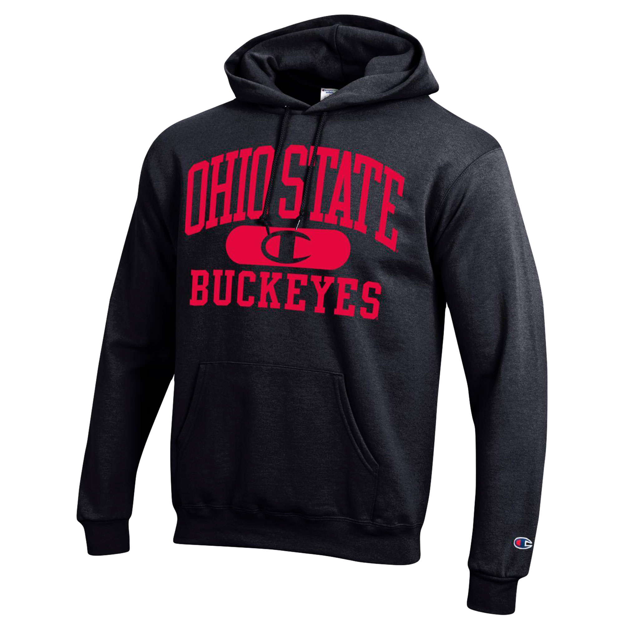 Men's Champion Black Ohio State Buckeyes Arch Pill Pullover Hoodie - Image 6