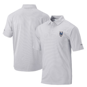 Men's Columbia Gray New York Mets Golf Club Invite Omni-Wick Polo