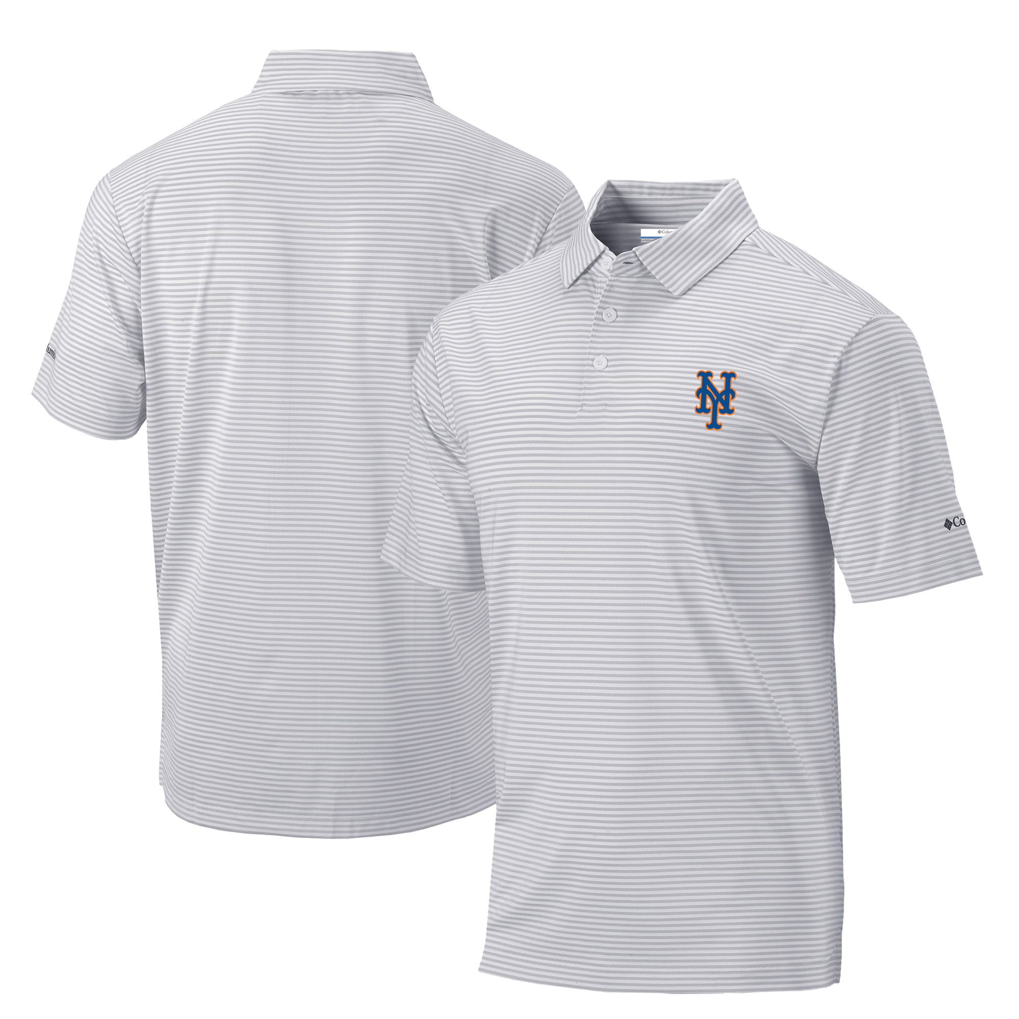 Men's Columbia Gray New York Mets Golf Club Invite Omni-Wick Polo