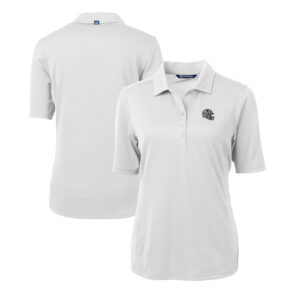 Women's Cutter & Buck  White New England Patriots Helmet Logo DryTec Virtue Eco Pique Recycled Polo