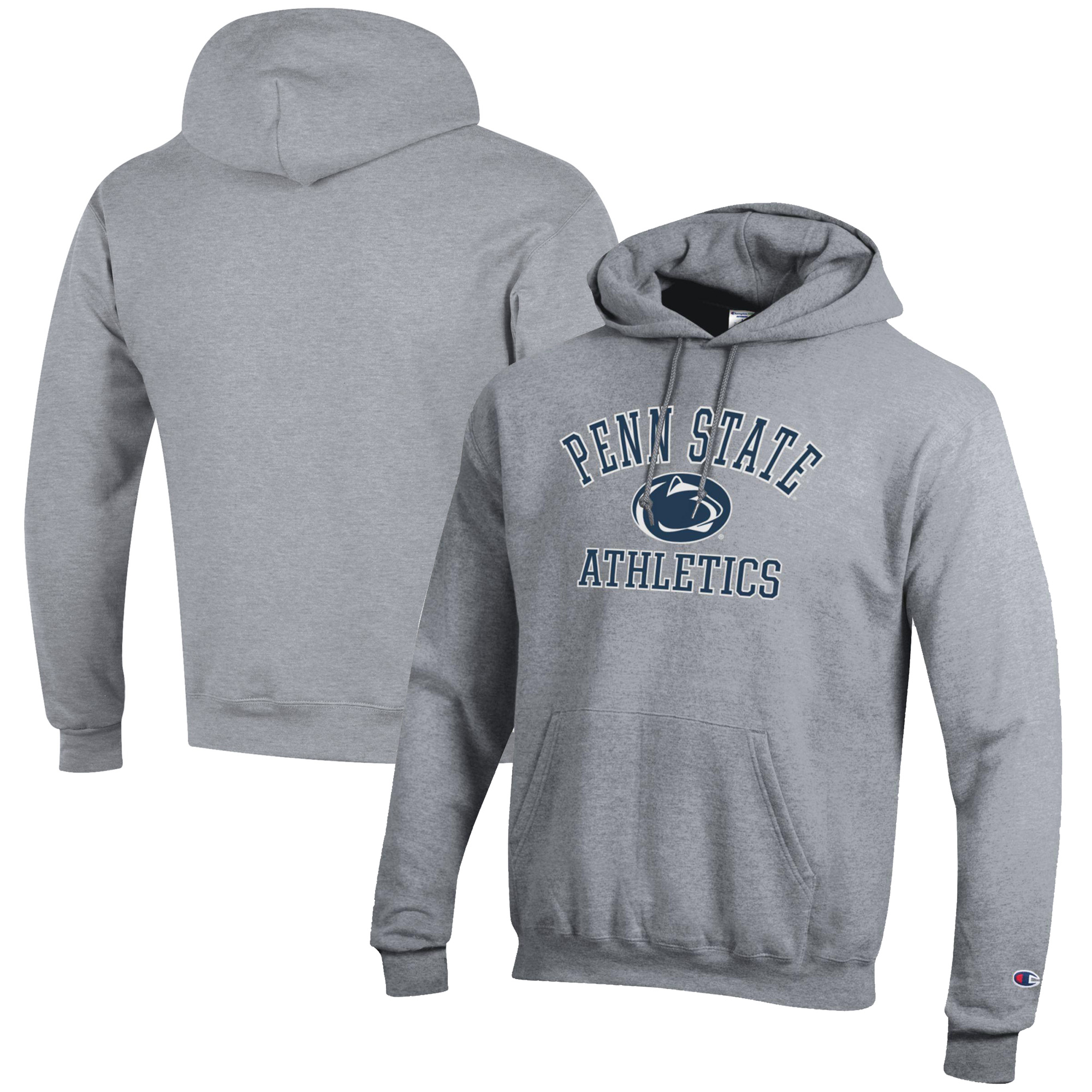Men's Champion Gray Penn State Nittany Lions Athletics Logo Pullover Hoodie