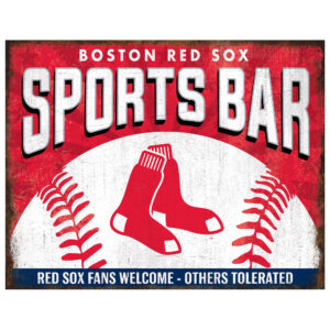 Boston Red Sox 12" x 8" Sports Bar Metal Sign