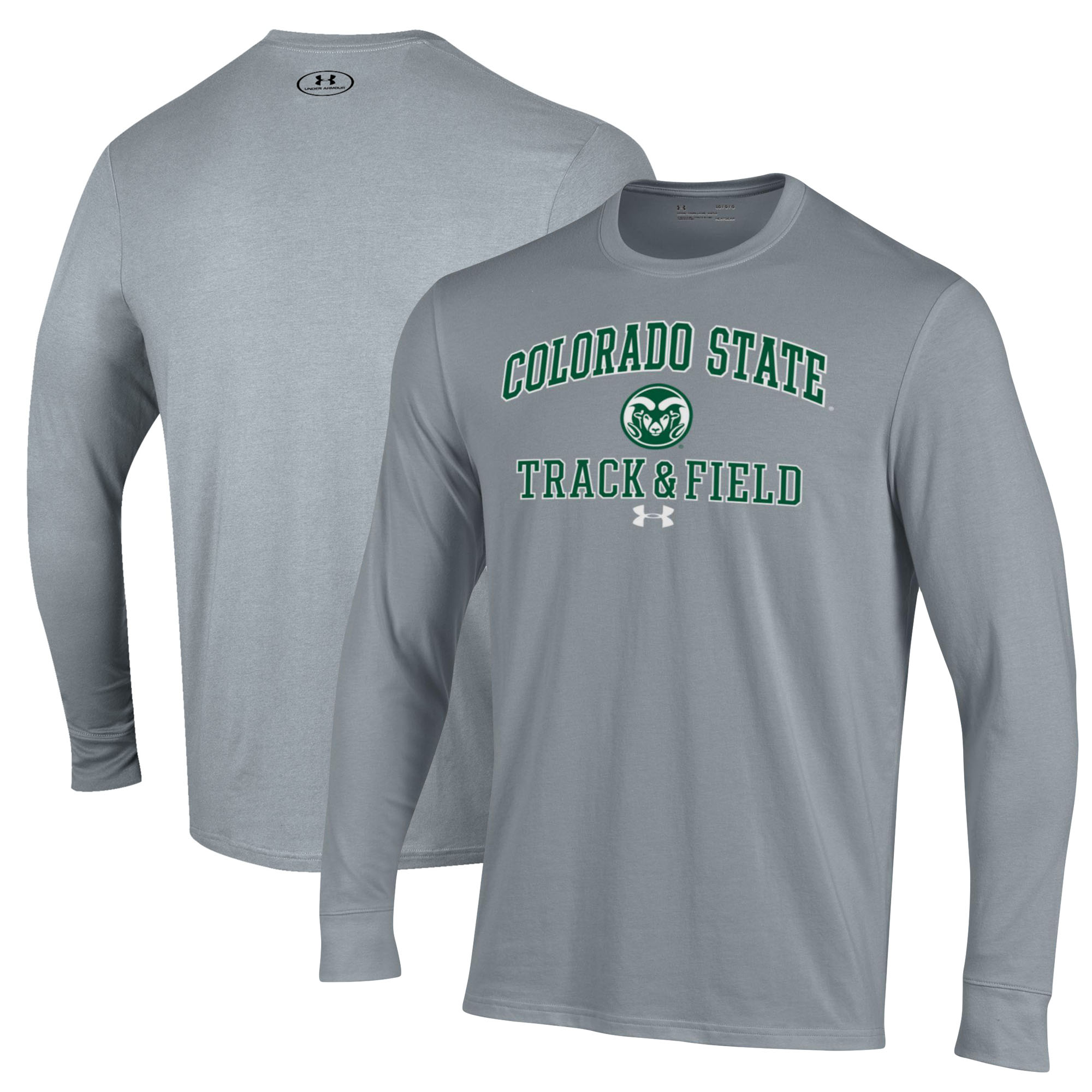 Men's Under Armour Gray Colorado State Rams Track & Field Performance Long Sleeve T-Shirt - Image 2
